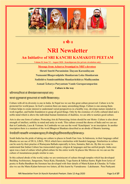 NRI Newsletter