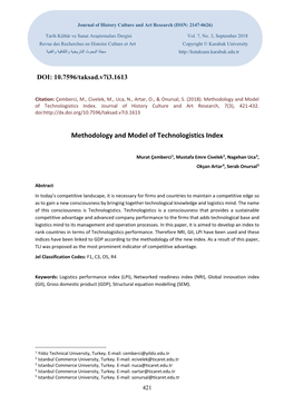 Methodology and Model of Technologistics Index