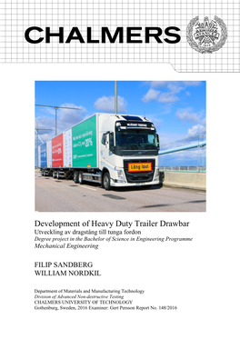 Development of Heavy Duty Trailer Drawbar