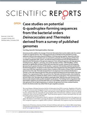 Case Studies on Potential G-Quadruplex-Forming Sequences