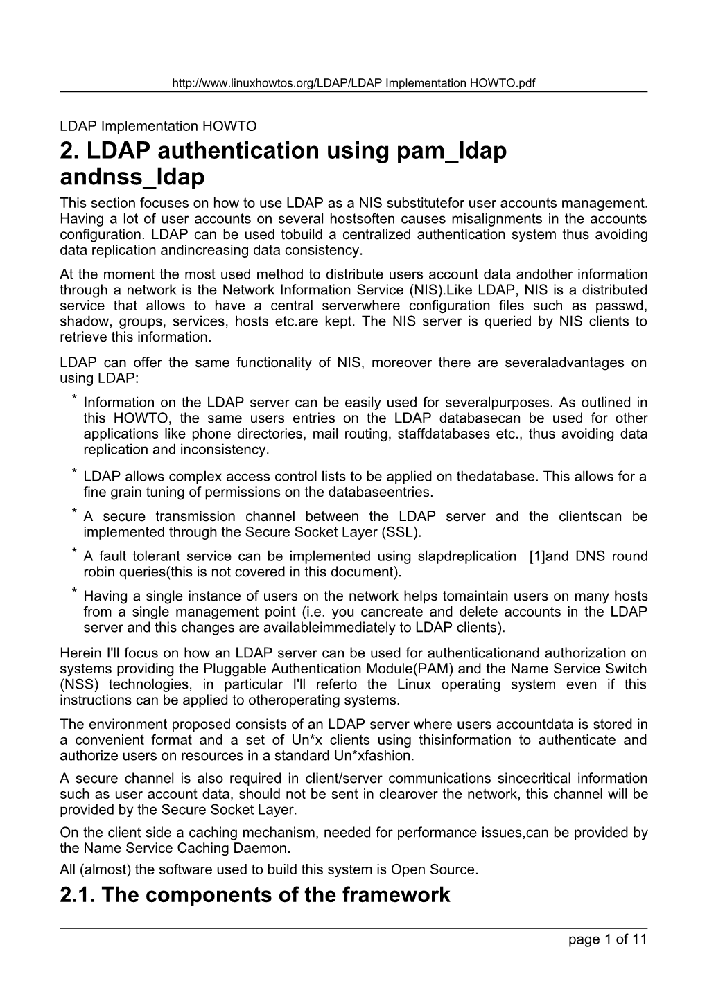 2. LDAP Authentication Using Pam Ldap Andnss Ldap This Section Focuses on How to Use LDAP As a NIS Substitutefor User Accounts Management