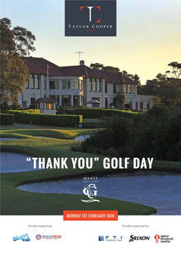 Thank You” Golf Day