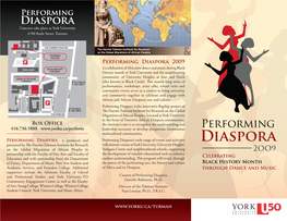 Diaspora Concerts Take Place at York University 4700 Keele Street, Toronto