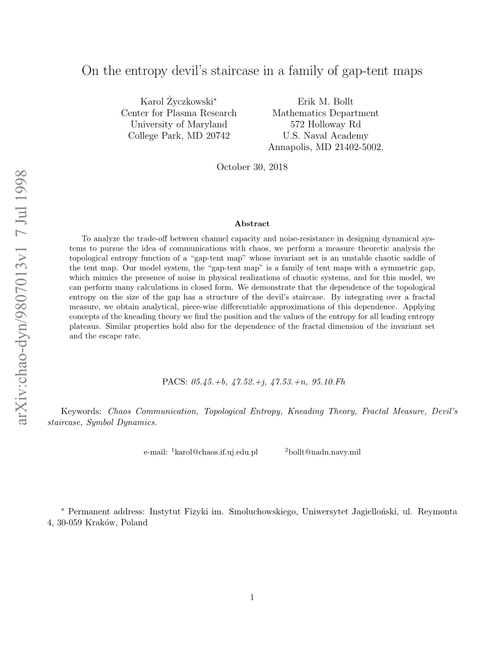 On the Entropy Devil's Staircase in a Family of Gap-Tent Maps