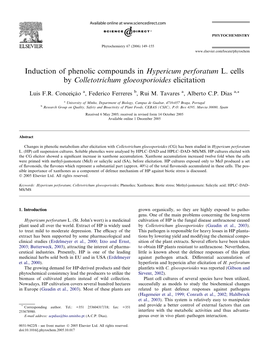 Induction of Phenolic Compounds in Hypericum Perforatum L. Cells by Colletotrichum Gloeosporioides Elicitation