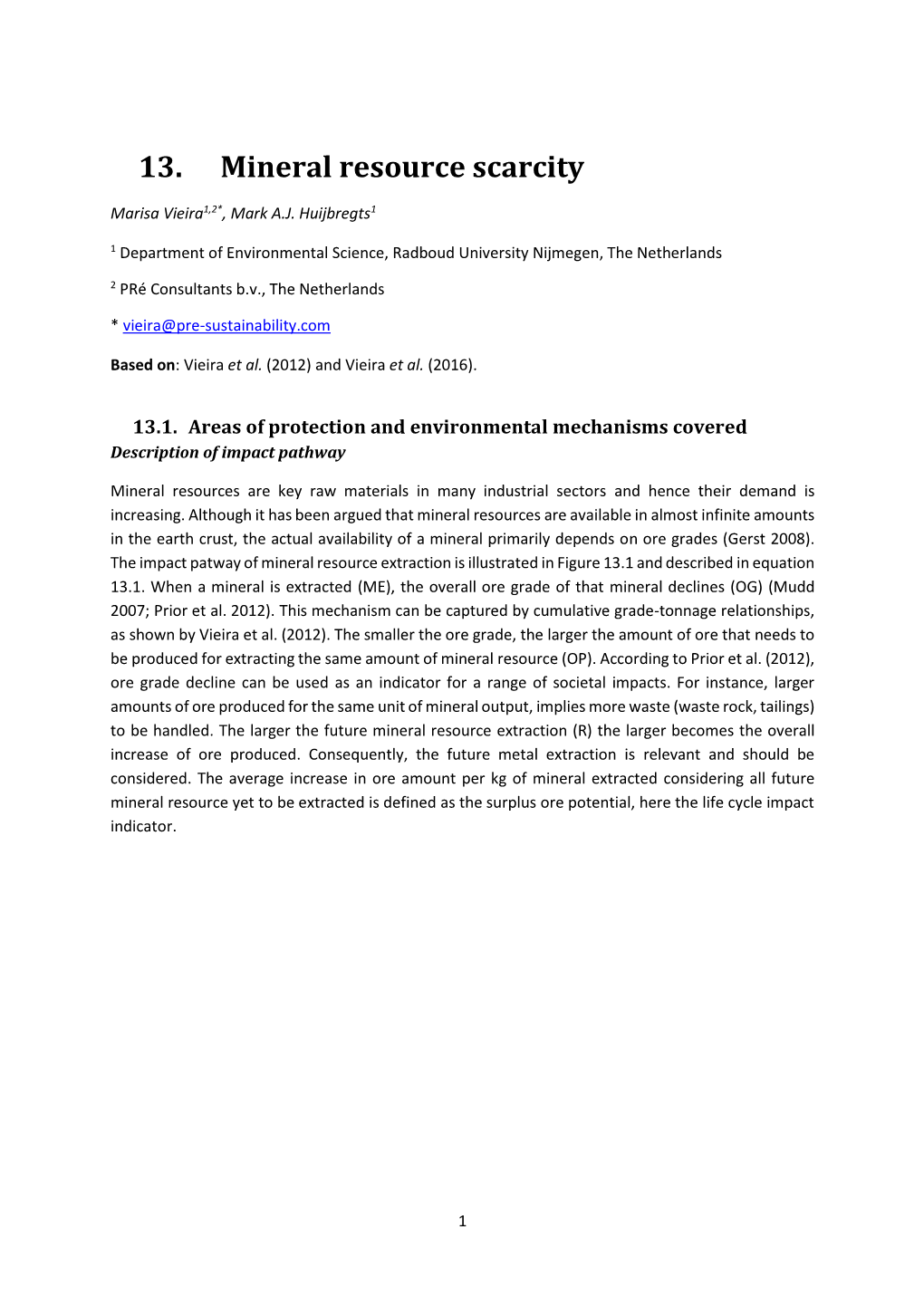 13. Mineral Resource Scarcity