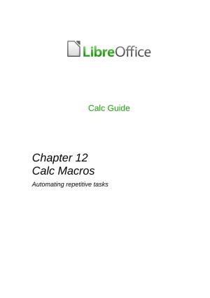 Chapter 12 Calc Macros Automating Repetitive Tasks Copyright