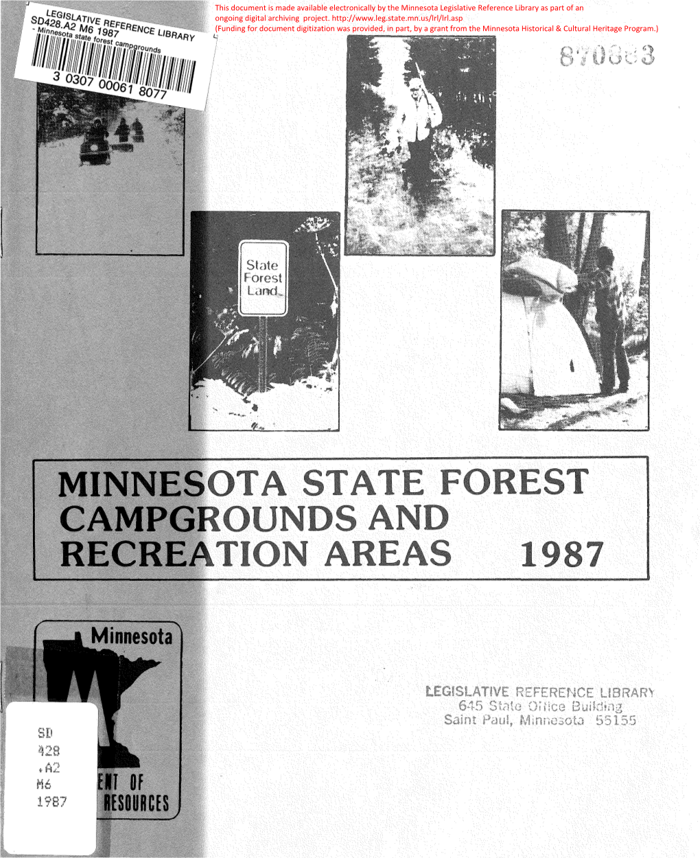 This Document Is Made Available Electronically by the Minnesota Legislative Reference Library As Part of an Ongoing Digital Archiving Project