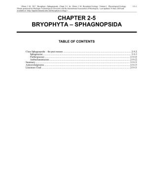 Volume 1, Chapter 2-5: Bryophyta-Sphagnopsida