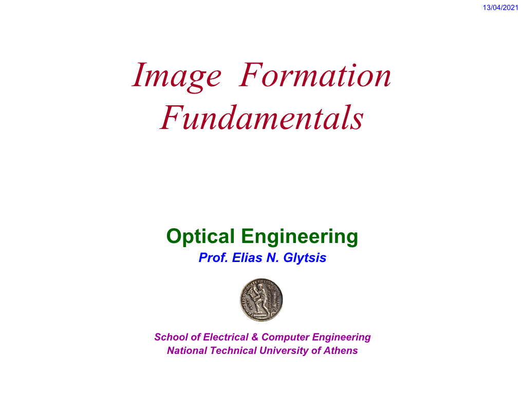 Image Formation Fundamentals