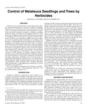 Control of Melaleuca Seedlings and Trees by Herbicides RANDALL K