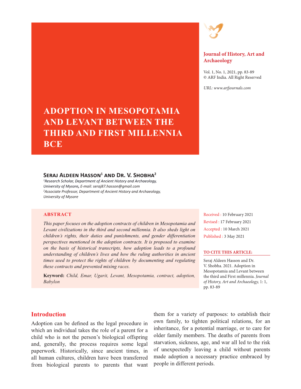 Adoption in Mesopotamia and Levant Between the Third and First Millennia Bce