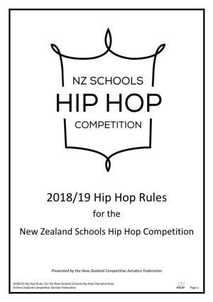2018/19 Hip Hop Rules & Regulations