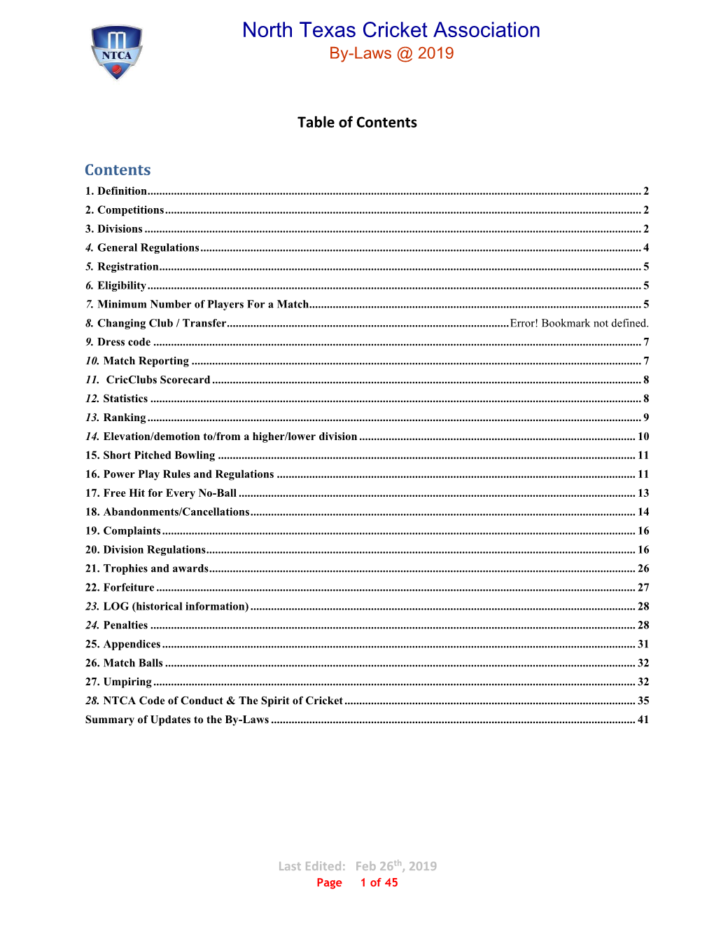 NTCA Bylaws 2019