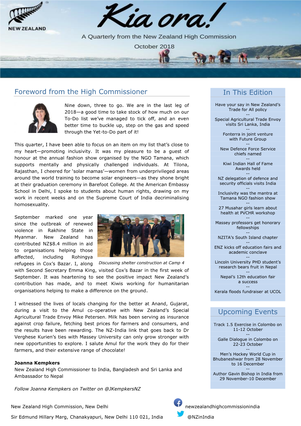 Kia Ora Quarterly Newsletter