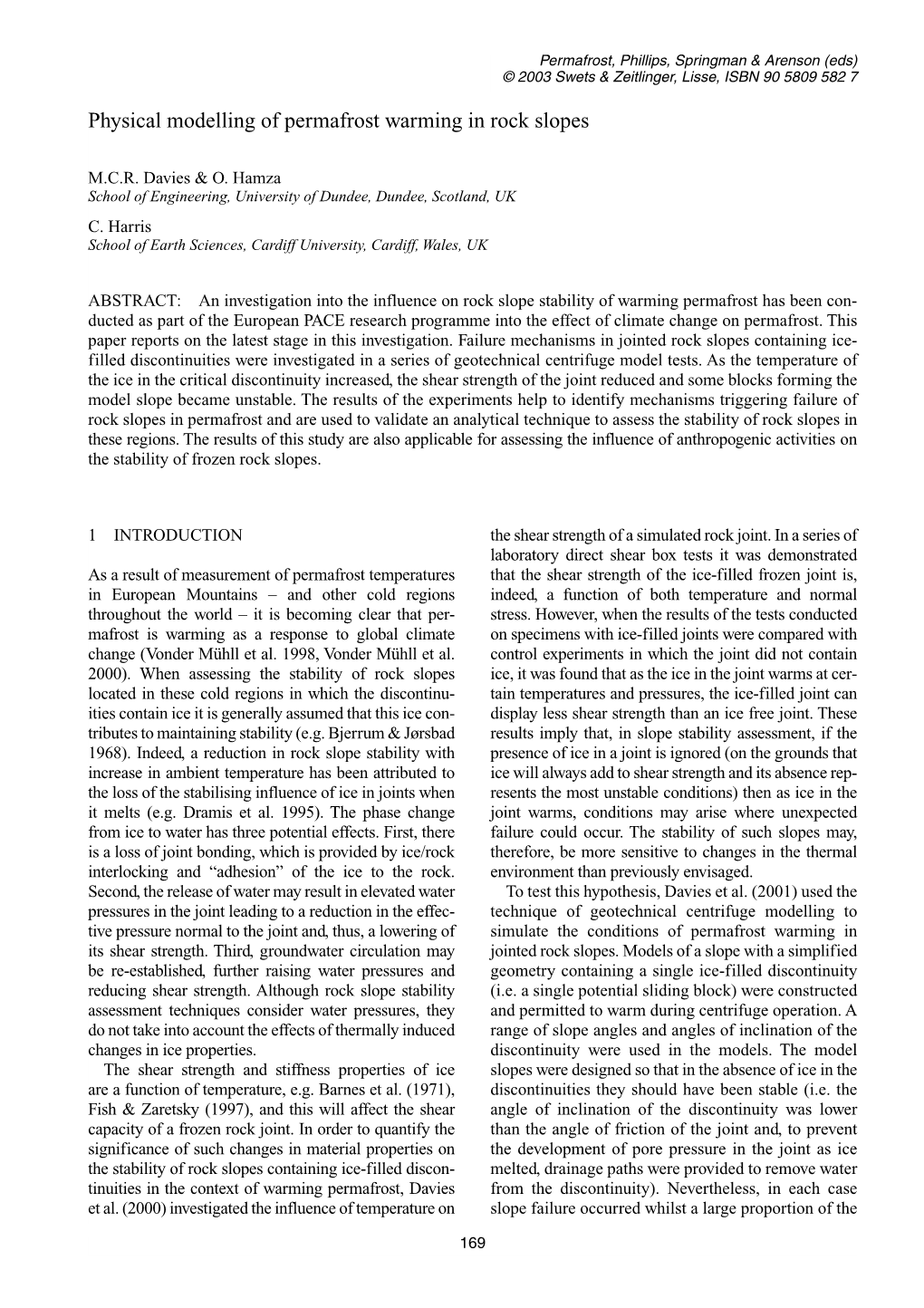 Physical Modelling of Permafrost Warming in Rock Slopes