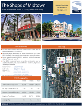 The Shops of Midtown Alyona Tsutskova 786-470-4906 3401 N Miami Avenue, Miami, FL 33127 | Miami-Dade County At@Saglo.Com