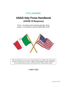 USAG Italy Forza Handbook (COVID-19 Response)