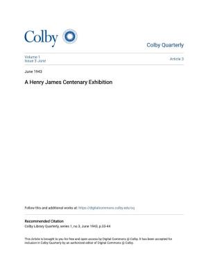 A Henry James Centenary Exhibition