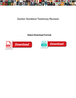 Gordon Sondland Testimony Revision