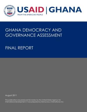Ghana Democracy and Governance Assessment Final Report