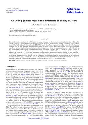 Counting Gamma Rays in the Directions of Galaxy Clusters