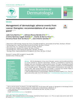 Management of Dermatologic Adverse Events from Cancer Therapies 223