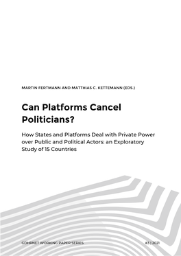Can Platforms Cancel Politicians?