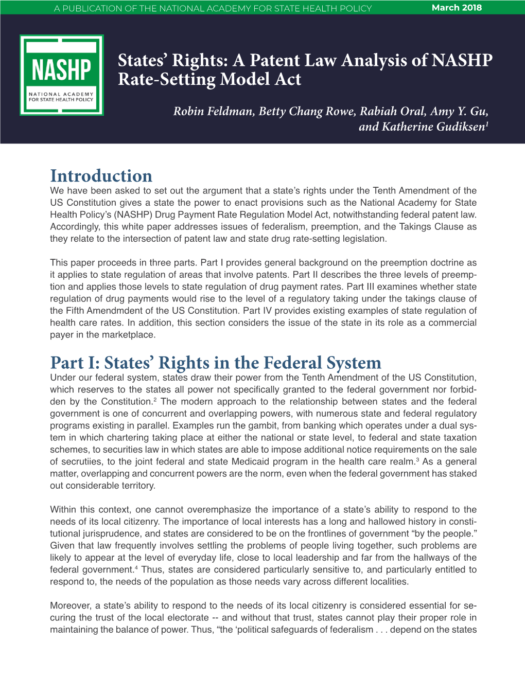 States' Rights: A Patent Law Analysis Of NASHP Rate-Setting Model Act ...