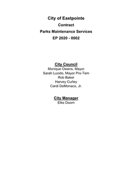 Parks Maintenance Services Contract 2020