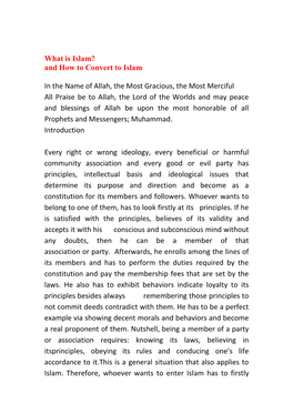 And How to Convert to Islam in the Name of Allah, the Most Gracious