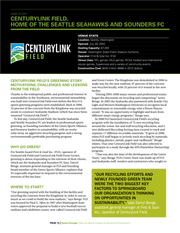 Game Changer: Centurylink Field Case Study