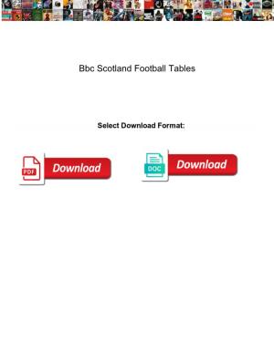 Bbc Scotland Football Tables