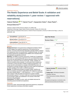 The Noetic Experience and Belief Scale