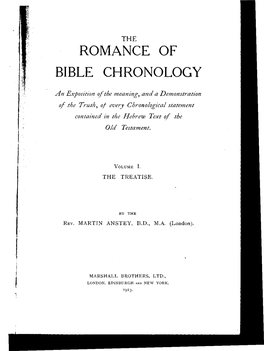 Romance of Bible Chronology