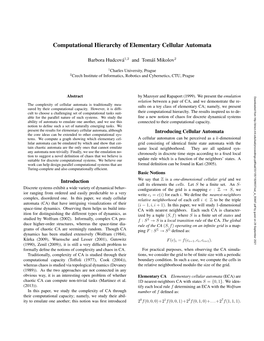 Computational Hierarchy of Elementary Cellular Automata
