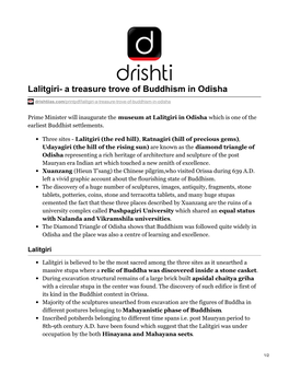 Lalitgiri- a Treasure Trove of Buddhism in Odisha