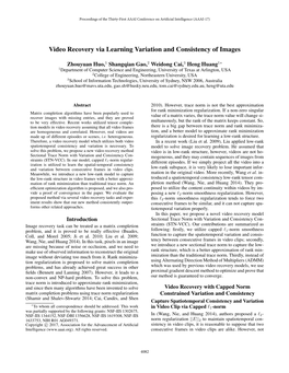 Video Recovery Via Learning Variation and Consistency of Images