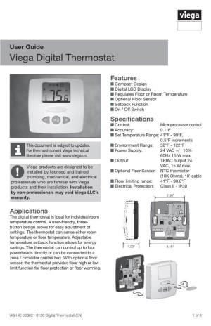 Viega Digital Thermostat