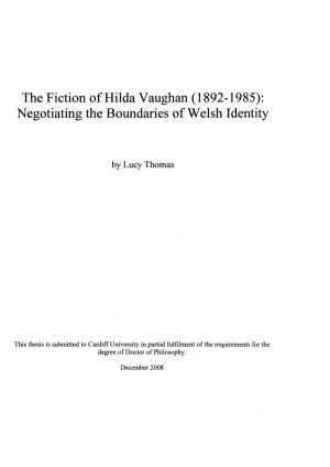 The Fiction of Hilda Vaughan (1892-1985): Negotiating the Boundaries of Welsh Identity