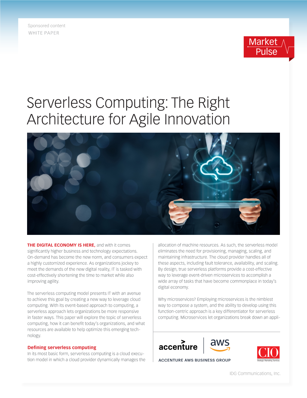 Serverless Computing: the Right Architecture for Agile Innovation