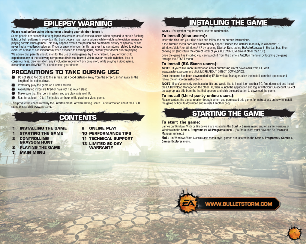 Bulletstorm-Manuals