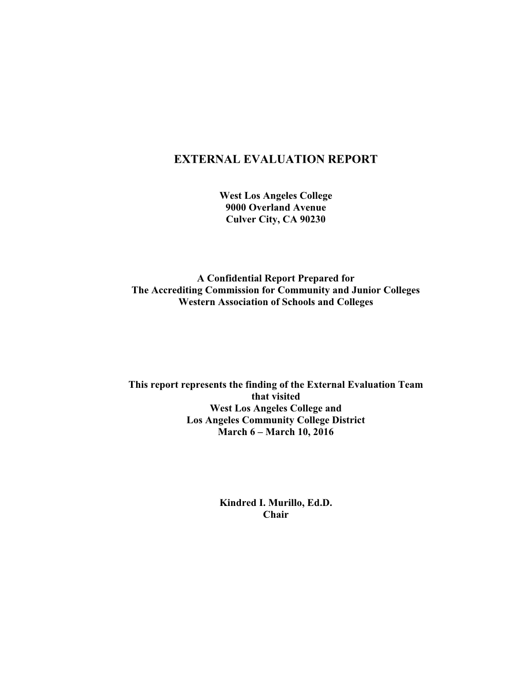 External Evaluation Report