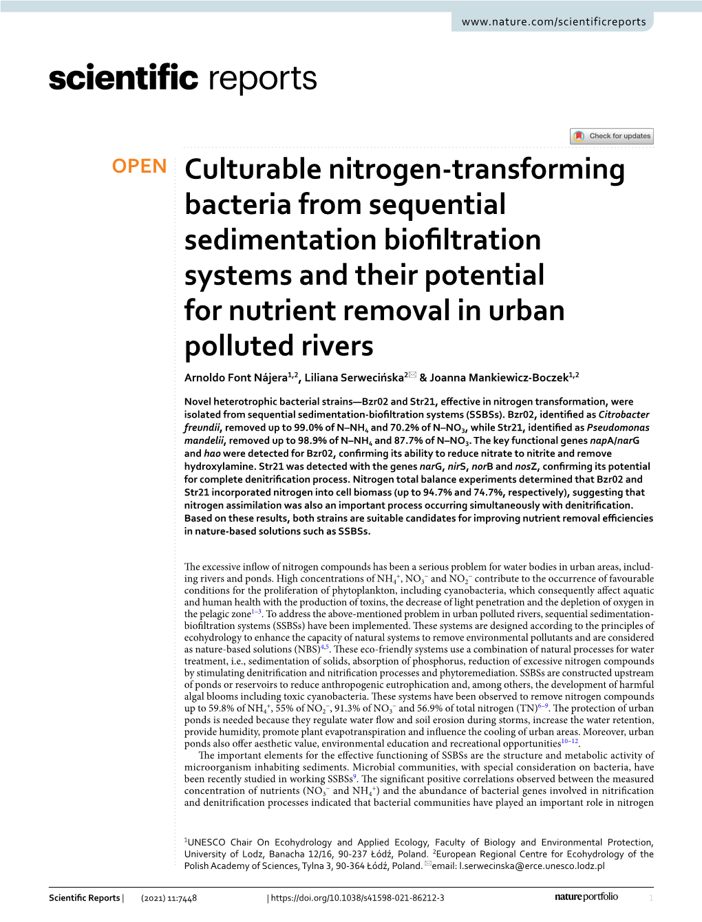 Culturable Nitrogen-Transforming Bacteria from Sequential