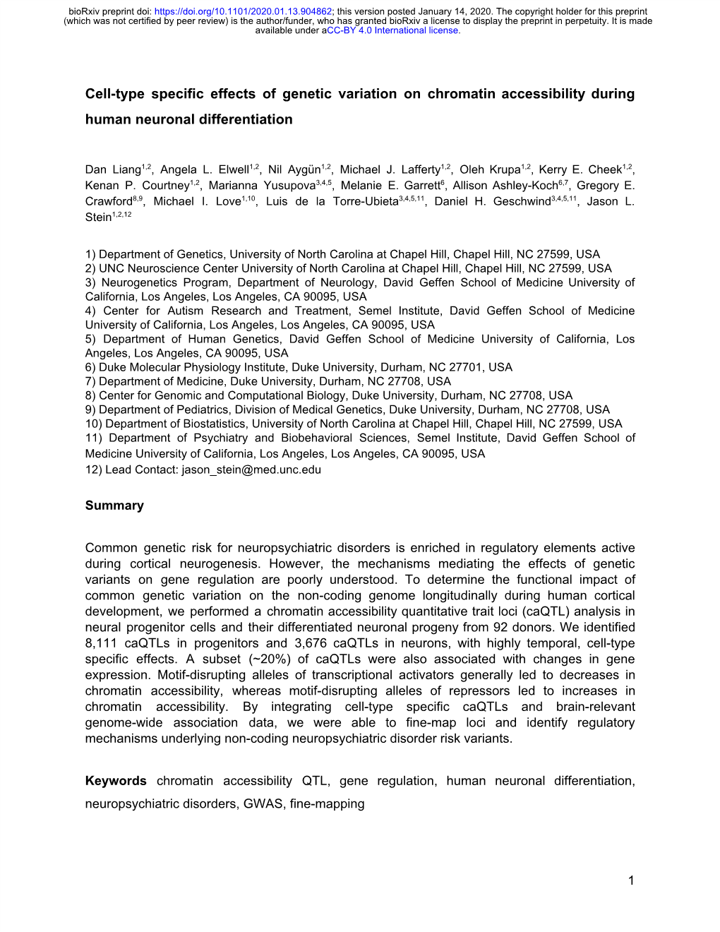 Cell-Type Specific Effects of Genetic Variation on Chromatin Accessibility During Human Neuronal Differentiation