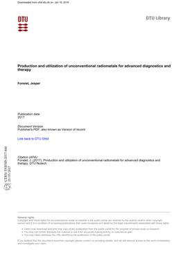 Production and Utilization of Unconventional Radiometals for Advanced Diagnostics and Therapy