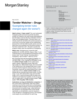 Tender Watcher – Drugs: Guangdong Tender Rules Changed Again (For
