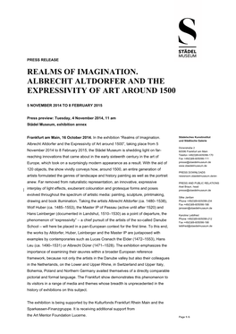Realms of Imagination. Albrecht Altdorfer and the Expressivity of Art Around 1500