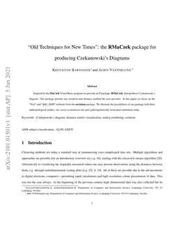 " Old Techniques for New Times": the Rmaczek Package for Producing Czekanowski's Diagrams