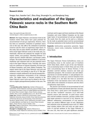 Characteristics and Evaluation of the Upper Paleozoic Source Rocks in the Southern North China Basin